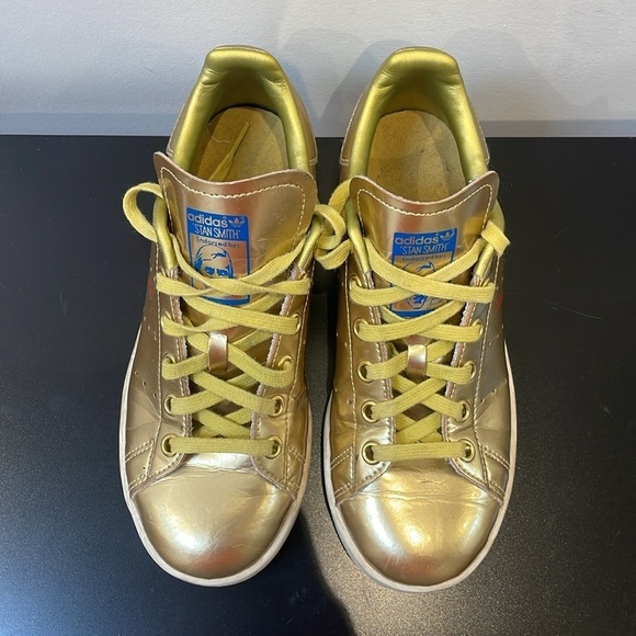 Adidas Originals Stan Smith Legacy Sneaker Gold Metallic kids women’s size US4 - Picture 7 of 12